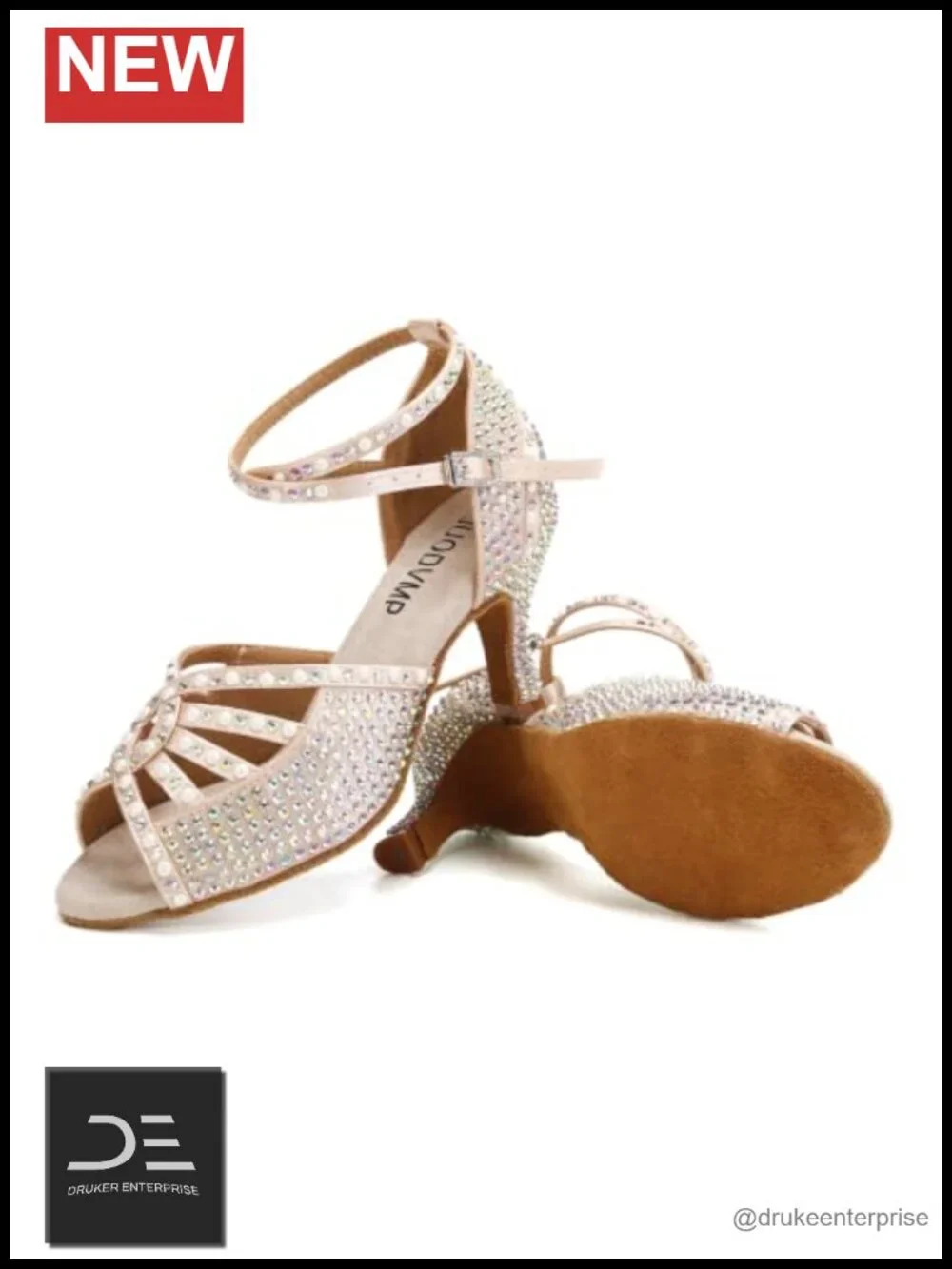 Women's Latin Dance Shoes Rhinestones Satin Ballroom Professional Dance Shoes